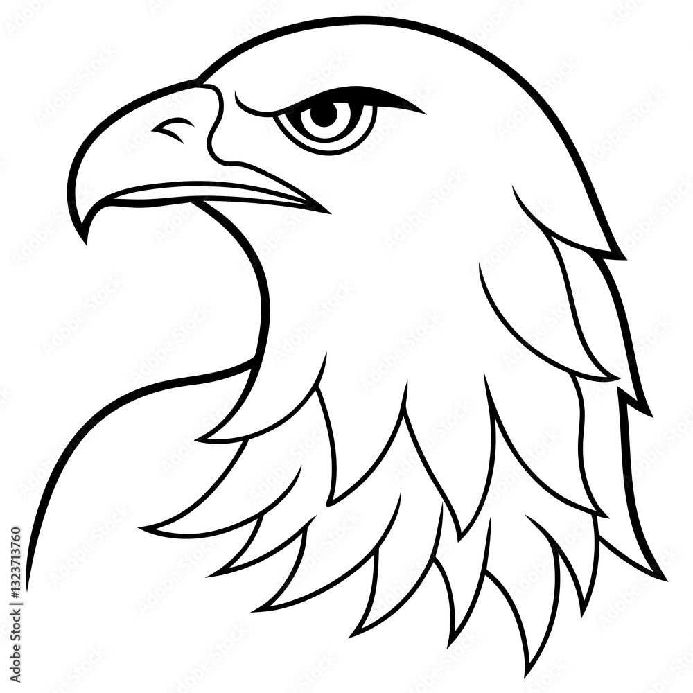 Obraz premium Minimalist Eagle Line Art Vector Design