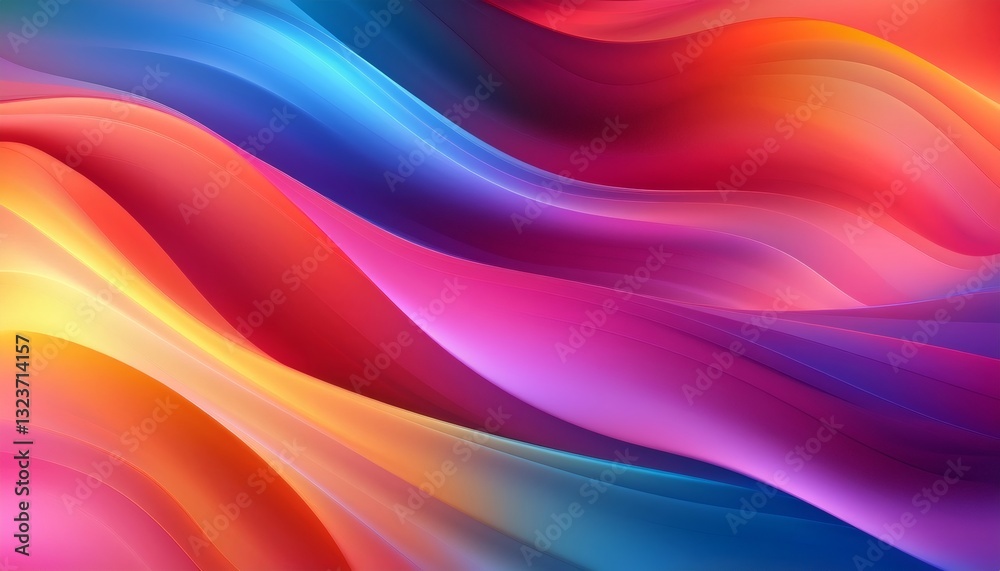 Fototapeta premium Flowing colorful waves create a dynamic abstract pattern