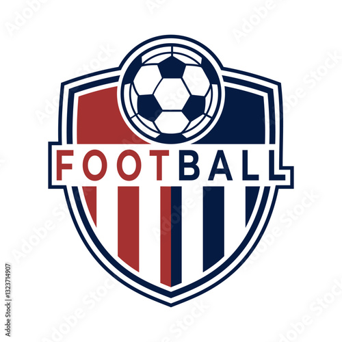 Football shield with ball logo design icon vector template