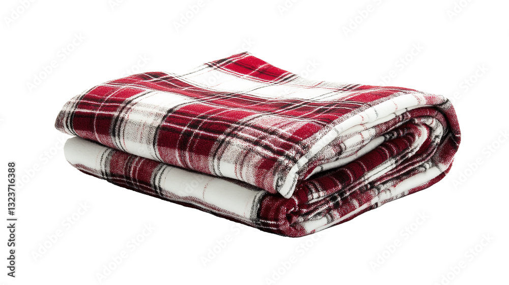Red and white tartan pyjama pant folded png isolated. Table cloth isolated Red and white tartan pyjama pant folded png isolated. Table cloth isolated