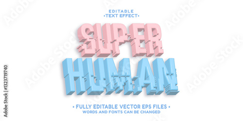 3d inflate super human text effect