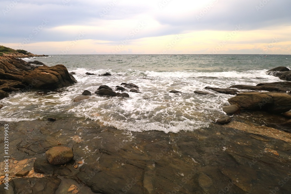 rocks in the sea with waves rocks in the sea with waves
