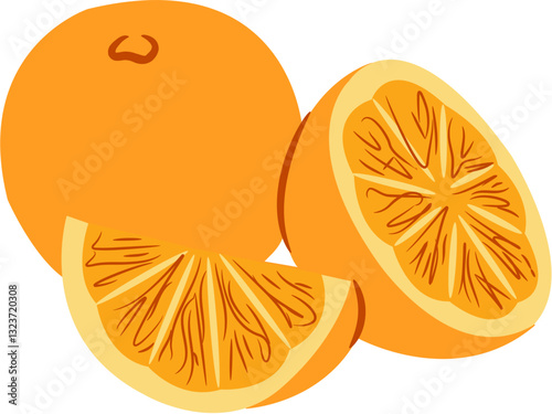 fresh juicy orange Slice