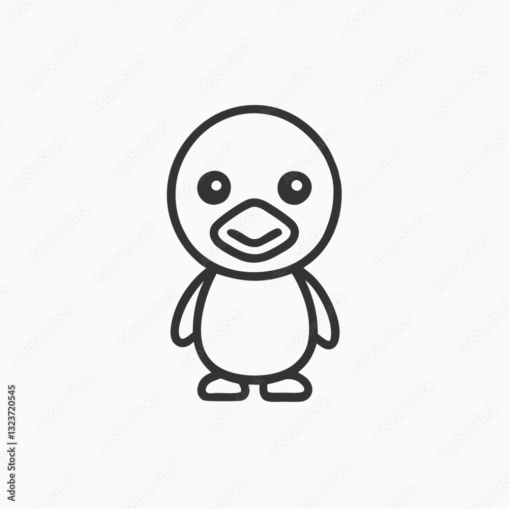 cute little duck walking cartoon Silhouette of a duckling. vector cartoon illustration isolated on a white background cute little duck walking cartoon Silhouette of a duckling. vector cartoon illustration isolated on a white background