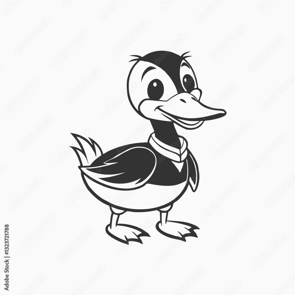 Cute little duck cartoon character. cute duck cartoon isolated on white background Cute little duck cartoon character. cute duck cartoon isolated on white background