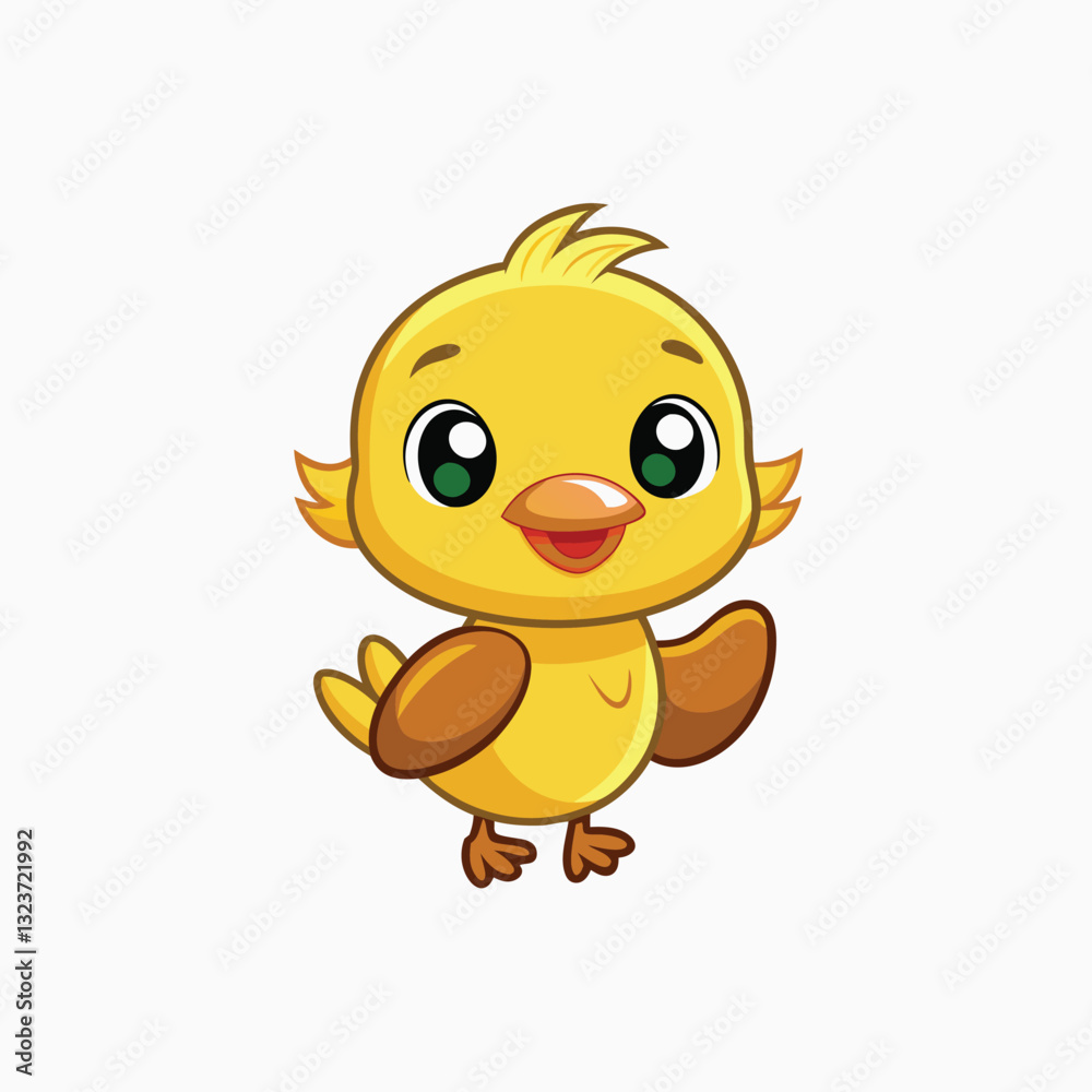 cute duck with a yellow little duck walking cartoon illustration isolated on white background cute duck with a yellow little duck walking cartoon illustration isolated on white background