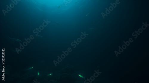 An image of the mysterious deep sea, with bioluminescent creatures and unfathomable darkness highlighting the mysteries of the unexplored ocean depth