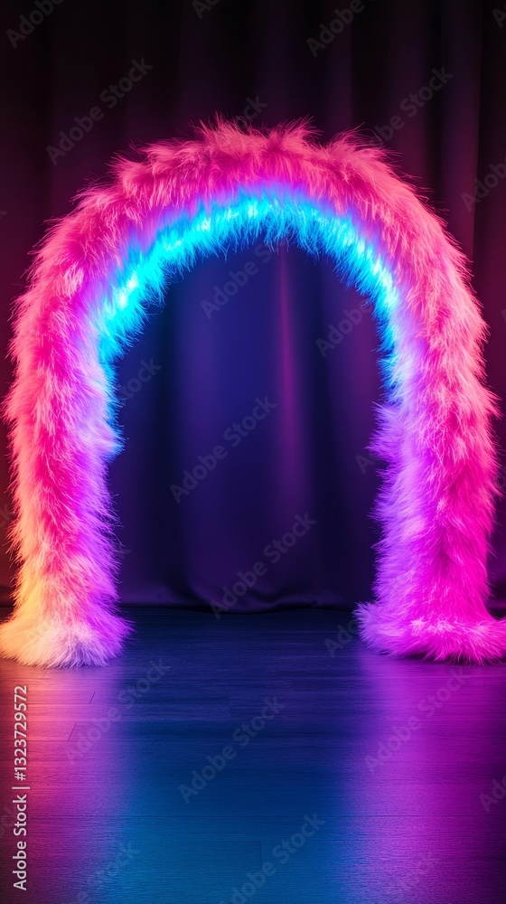 Luminous Fur Archway: A Vibrant Neon Portal of Light and Color Luminous Fur Archway: A Vibrant Neon Portal of Light and Color