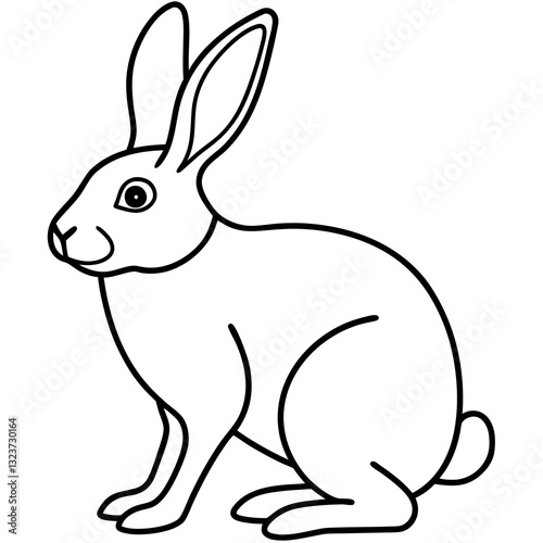 Minimalist Rabbit Vector Art