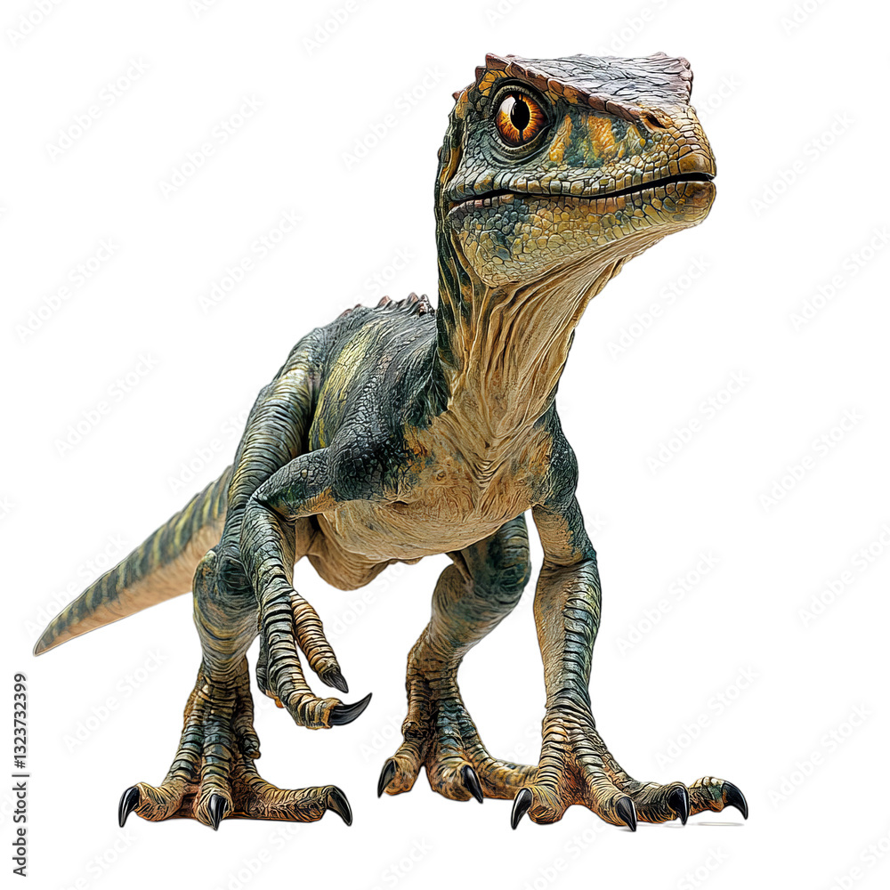 Fototapeta premium Adorable Young Prehistoric Raptor