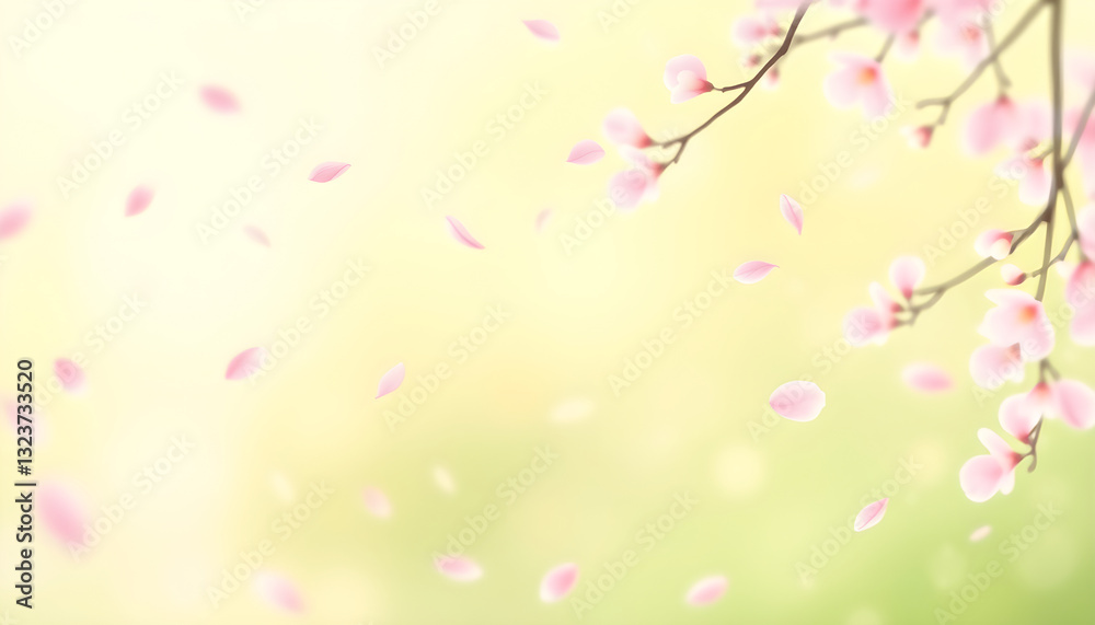 Fototapeta premium Elegant Spring Background with Cherry Blossom Leafs