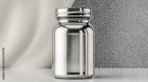 Silver Metal Bottle on Textured Surface