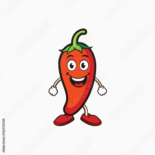 Chili mascot logo cartoon vector cartoon illustration isolated on white background