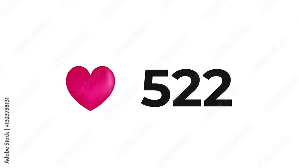 Animated 1000 likes on white screen background Animated 1000 likes on white screen background