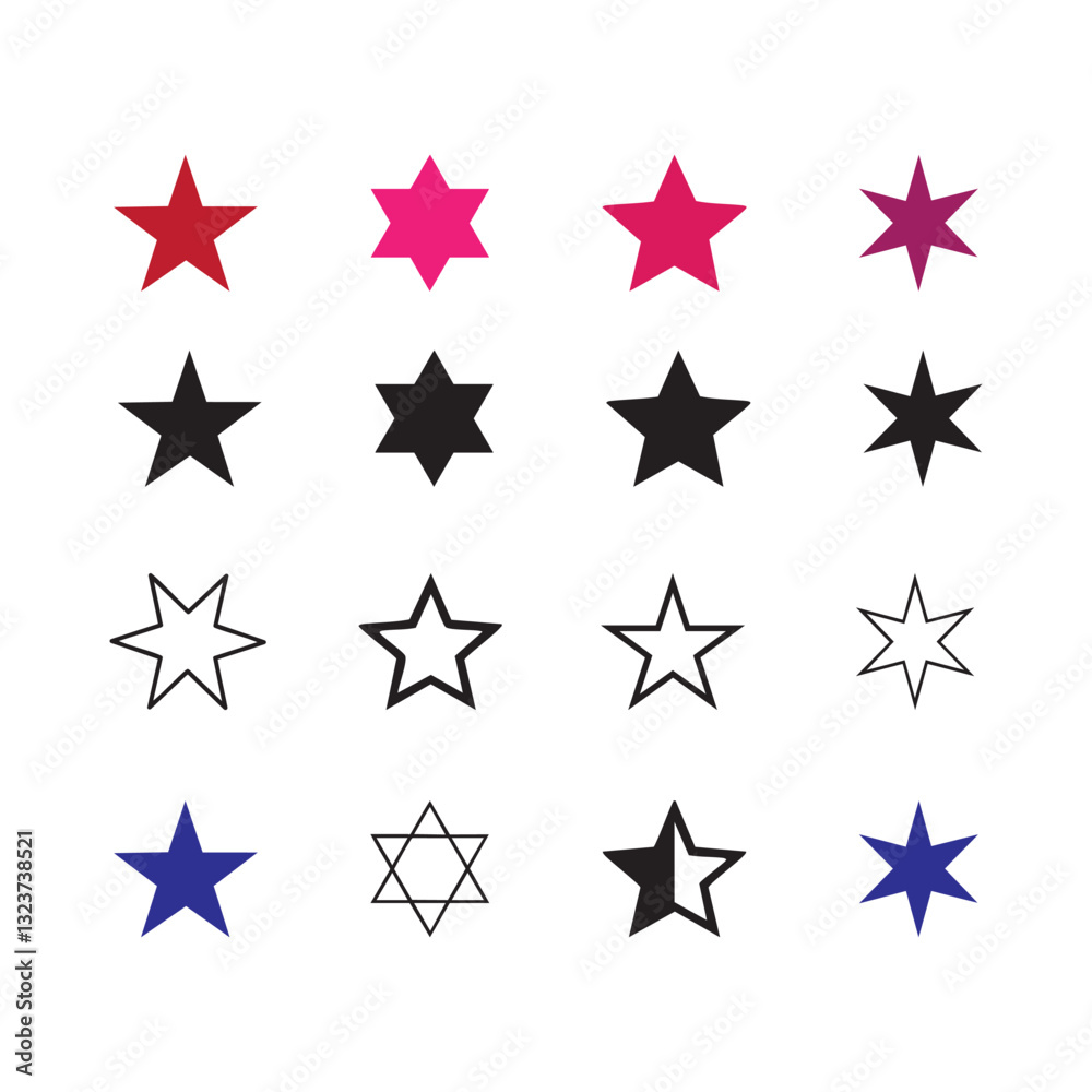 Flat Star Icons for Apps, Websites, and Presentations Flat Star Icons for Apps, Websites, and Presentations
