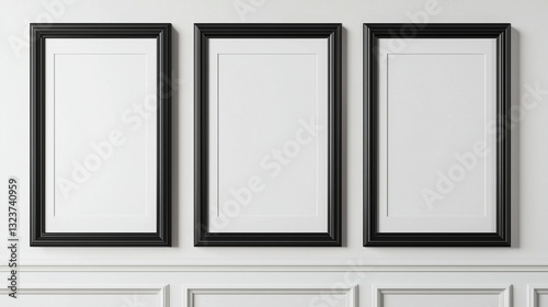 black picture frames on white wall