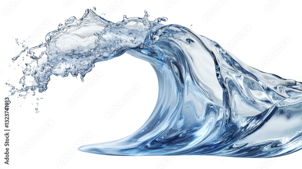 Obraz premium Ocean Wave Crashing, Water Texture Background