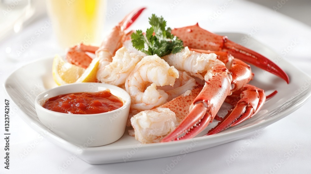Freshly steamed shrimp, crab, and lobster, served with a tangy dipping sauce and garnished with fresh cilantro. Freshly steamed shrimp, crab, and lobster, served with a tangy dipping sauce and garnished with fresh cilantro.
