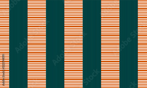 orange and white background, two tone orange brown gradient strips and green black strip column with repeat seamless style, replete image design for fabric printing or wallpaper, shirt print patter
