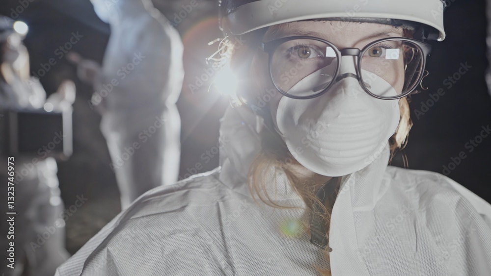 At night, scientists in gear have a significant encounter during their research At night, scientists in gear have a significant encounter during their research