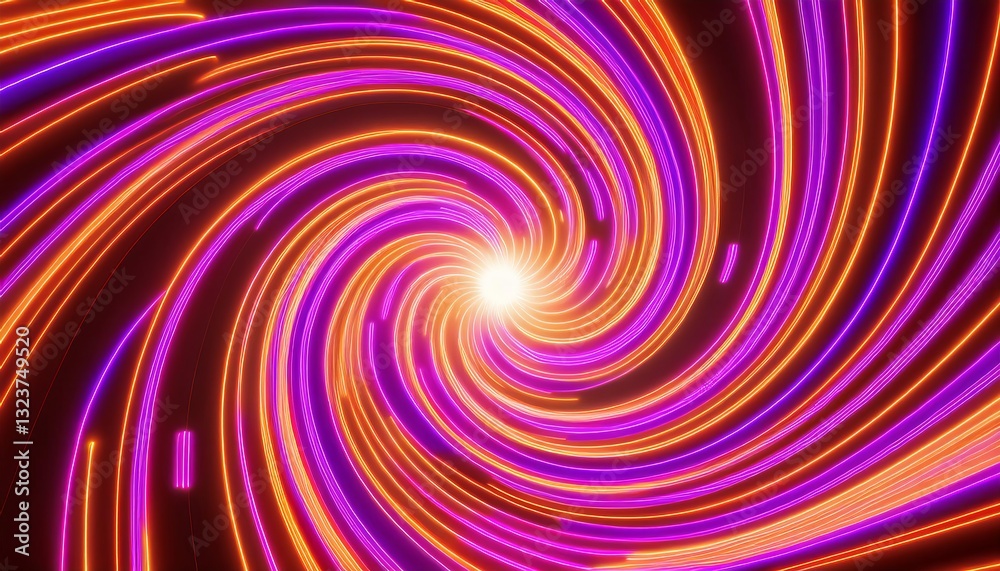 Obraz premium Swirling neon lights creating a colorful vortex