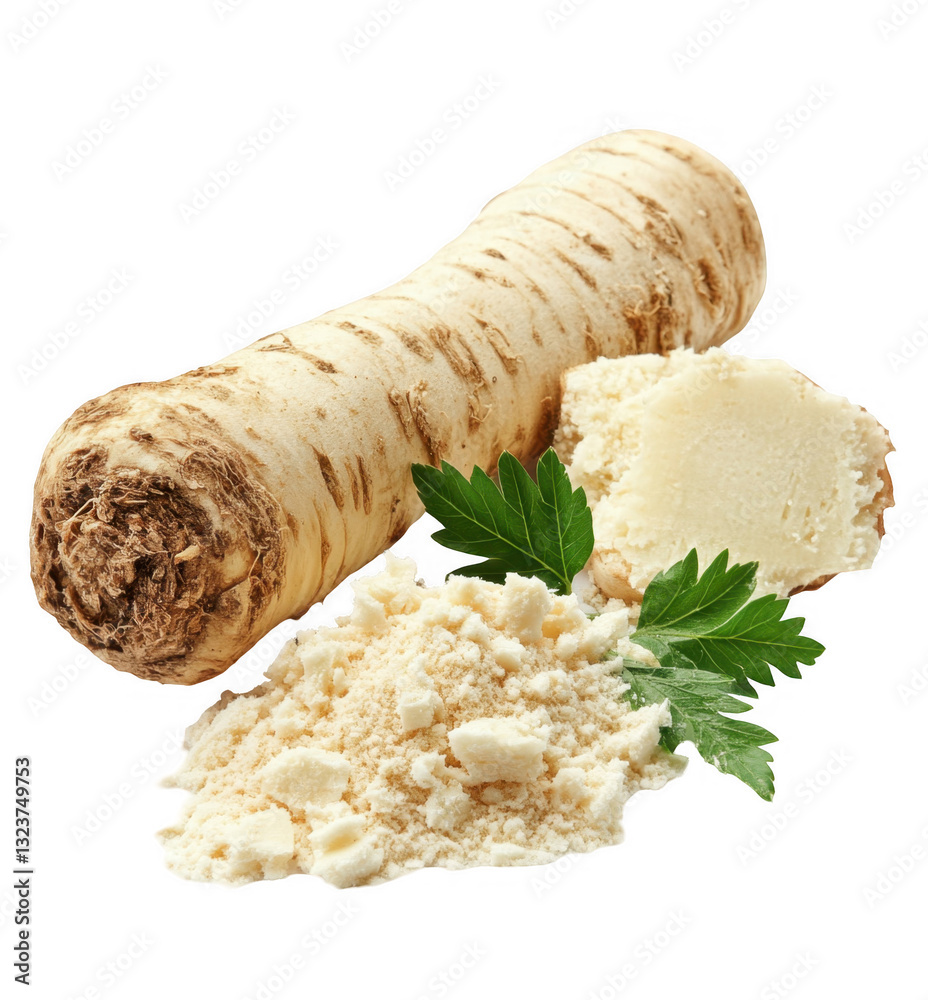Fototapeta premium Horseradish Root, Prepared and Ground