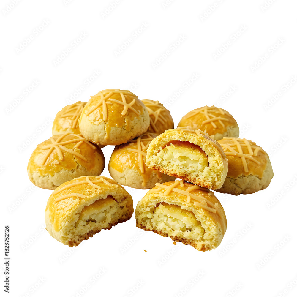 kastengel cookies for breakfast, featuring fresh Indonesian flavors, all set against a clean white backdrop. kastengel cookies for breakfast, featuring fresh Indonesian flavors, all set against a clean white backdrop.