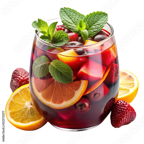 A fresh mint and citrus beverage, a healthy summer refreshment.AI Generated