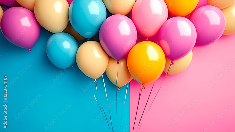 Colorful balloons in bright and lively background