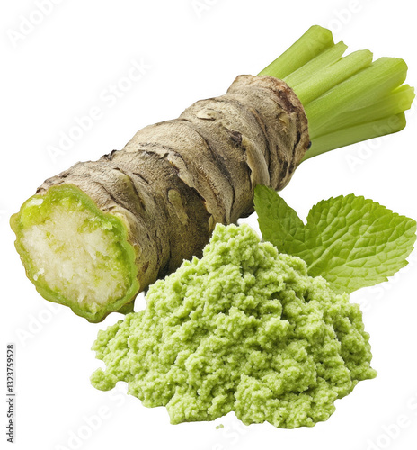 wasabi on isolated white background