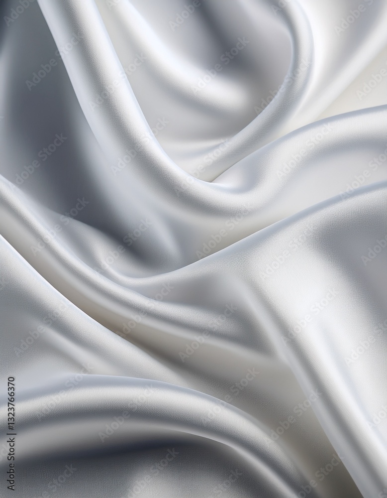 Obraz premium White Silk Fabric Texture with Smooth and Shiny Finish
