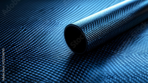 Obraz na płótnie Close-up of carbon fiber material with blue texture w salonie