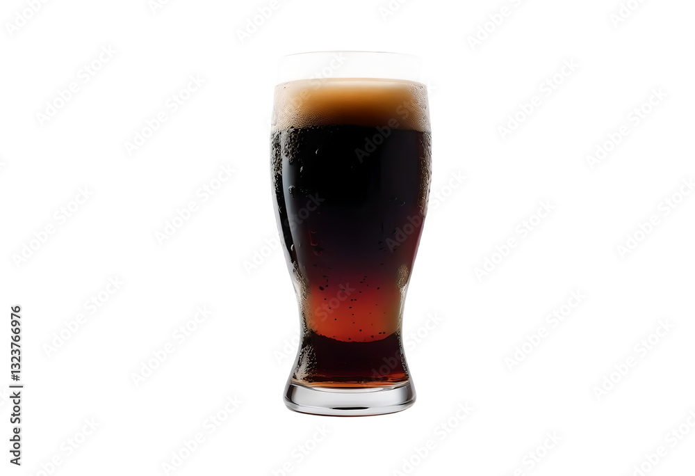 Dark beer on glass isolated on white background Dark beer on glass isolated on white background