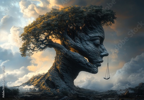 Solitude, Loneliness, Mood, Alone, Emotional, Melancholy, Introspection, Mental Health, Calm, Disconnected, Psychological, Personal Growth, Isolation, Anxiety, Depression, Swing, Tree