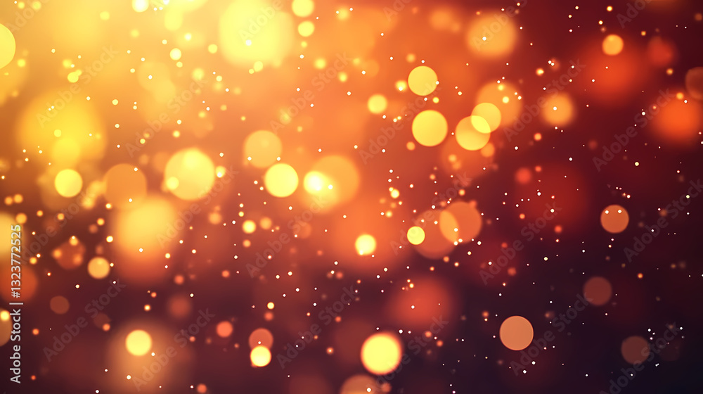 Abstract golden light points in a festive background