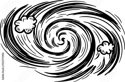 Whirling cyclone animation digital abstract design creative environment dynamic viewpoint nature concept