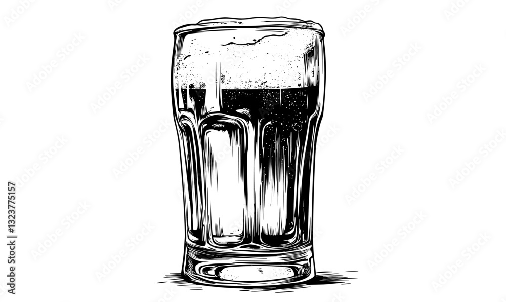 Beer glass icon set – flat and linear vector.