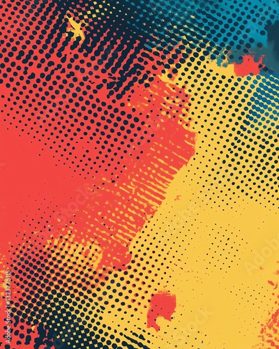 Wallpaper Mural Colorful halftone abstract background, vibrant pop art texture with retro halftone effect and bold color composition, colorful halftone pattern Torontodigital.ca