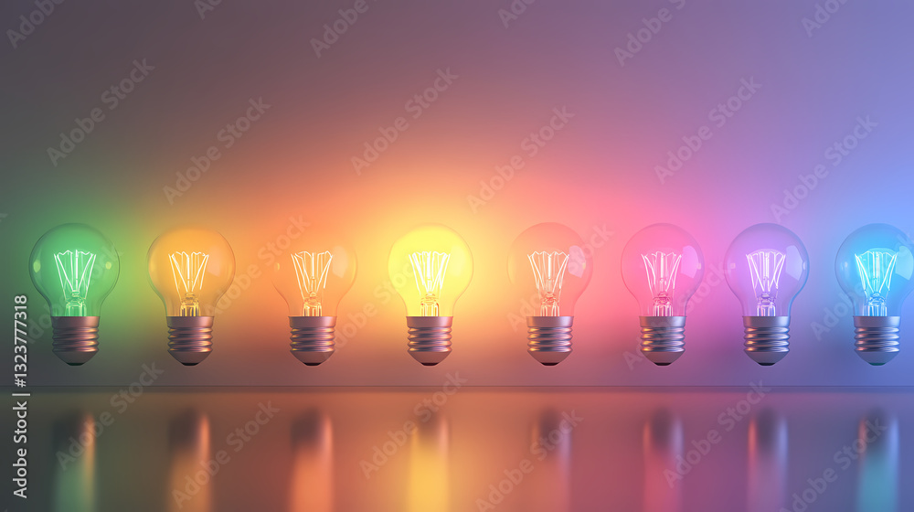 Creative colorful lightbulb design