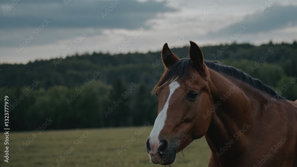Naklejka premium Majestic Stallion Still posing with Refined Poise