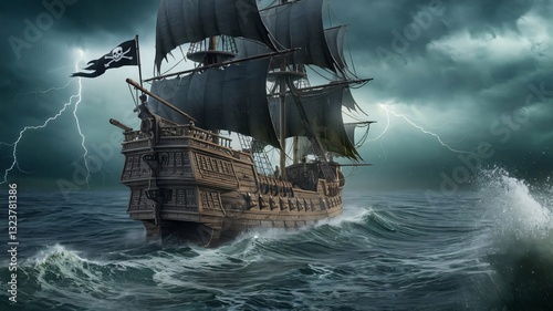 Epic Pirate Ship Adventure in fierce ocean