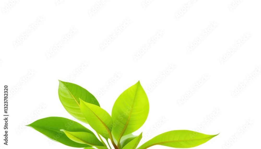 Single vibrant green plant, isolated on pure white background, minimal, healthy Single vibrant green plant, isolated on pure white background, minimal, healthy