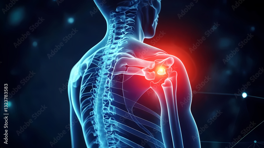 3D rendering of human shoulder bones