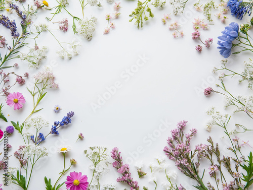 Spring flowers frame