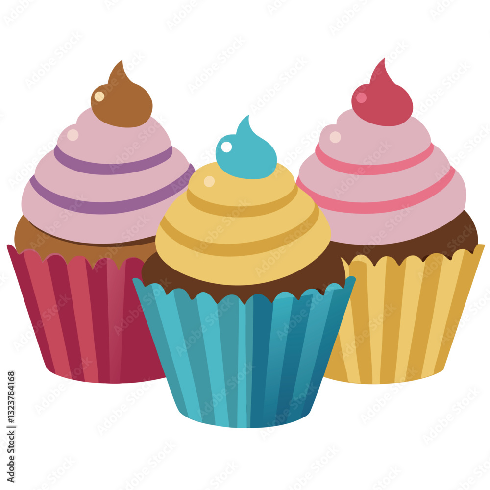 Illustration-of-cupcakes-isolated-on-white background. Illustration-of-cupcakes-isolated-on-white background.