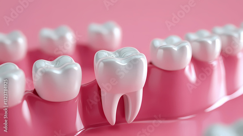 Obraz na płótnie 3D rendering of prominent white teeth w salonie