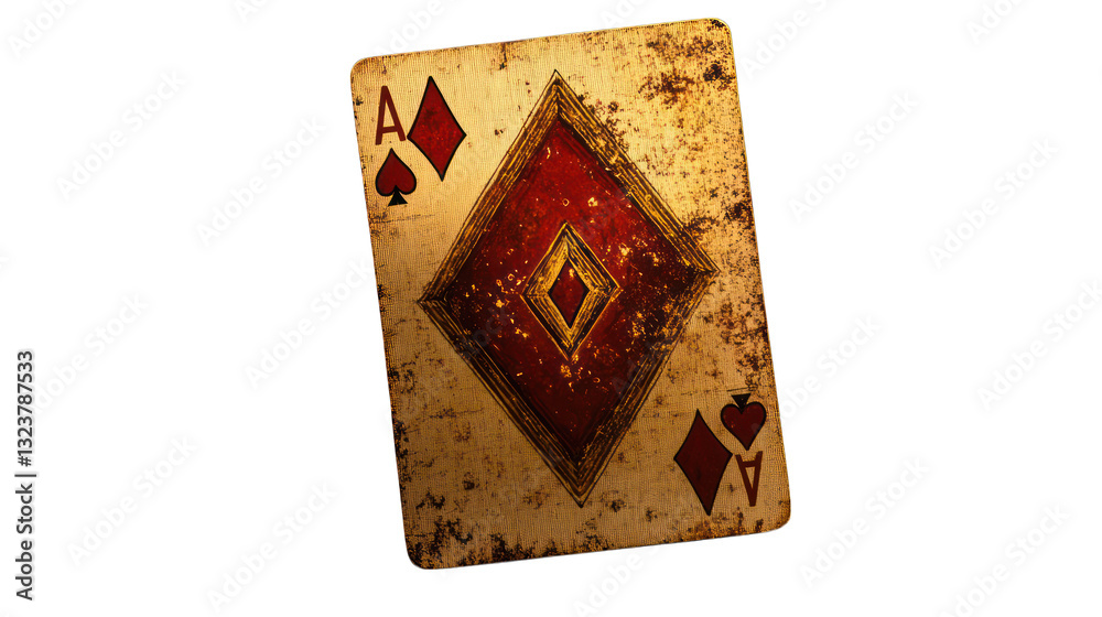 Obraz premium Three of diamonds playing card --ar 16:9