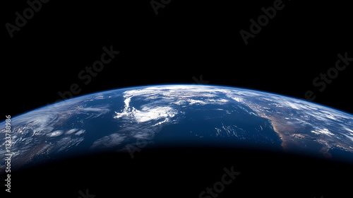 Obraz na płótnie Earth from space with blue and white clouds w salonie
