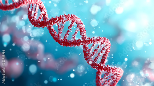 Obraz na płótnie 3D render of DNA molecule in spiral structure w salonie