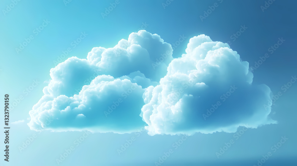 Blue sky with fluffy white clouds